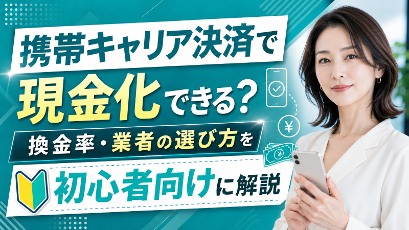 携帯キャリア決済で現金化できる?換金率・業者の選び方を初心者向けに解説