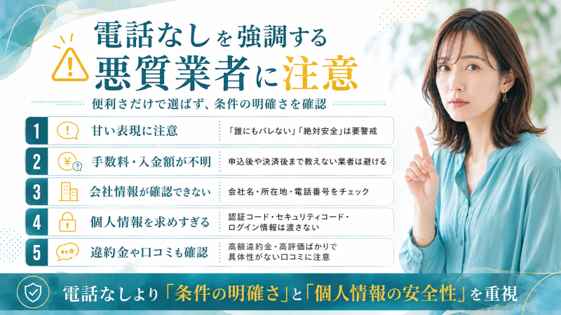 クレジットカード現金化の電話なしweb完結業者で注意すべき悪質な業者の特徴