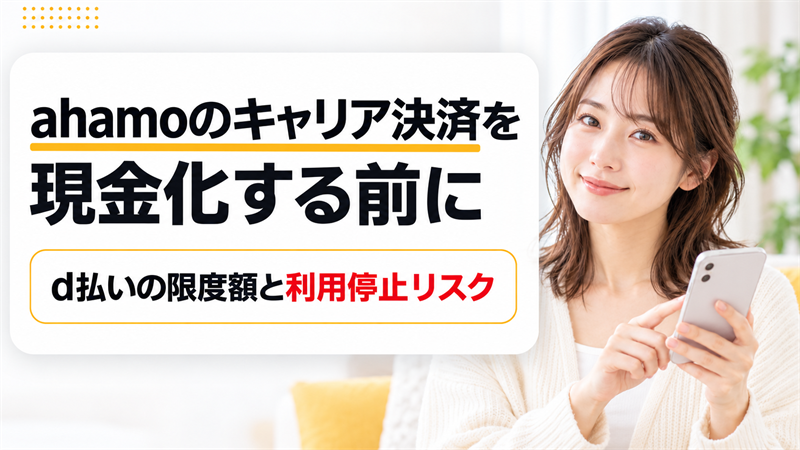 ahamoのキャリア決済を現金化する前に！d払いの限度額と利用停止のリスク
