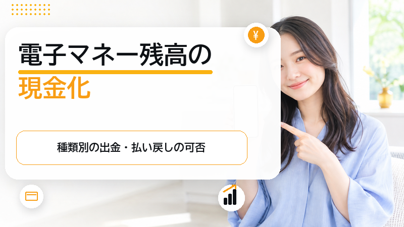 電子マネー残高の現金化!種類別に出金・払戻しできるか一覧で確認