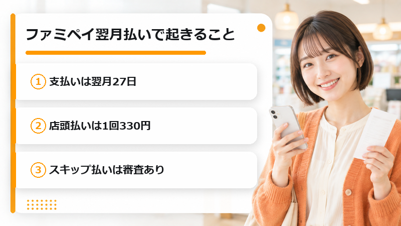 ファミペイ翌月払いで起きること