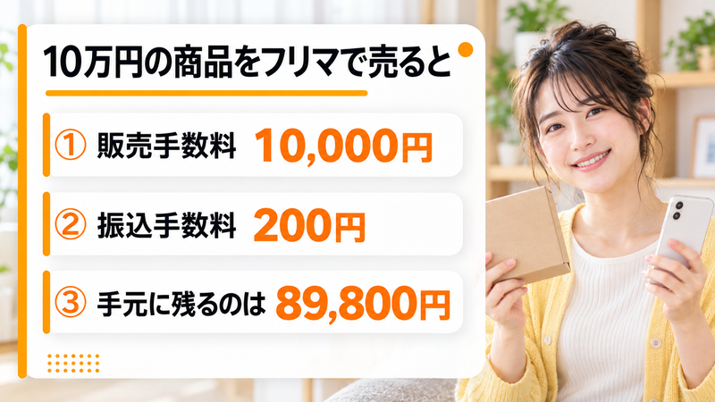 10万円の商品をフリマで売ると