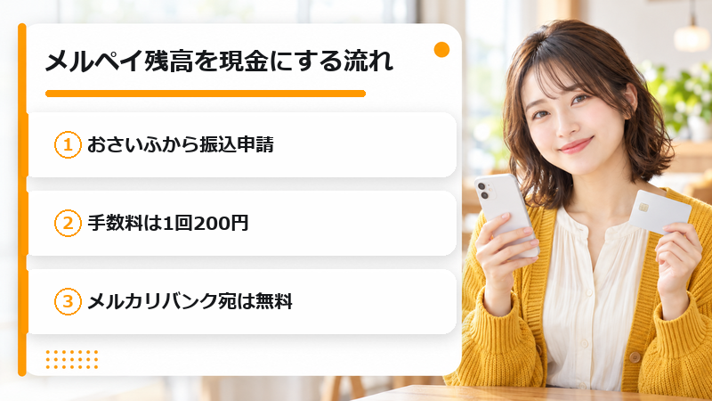 メルペイ残高を現金にする流れ