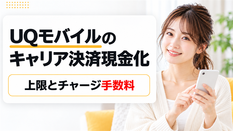 UQモバイルのキャリア決済現金化はauかんたん決済で！上限とチャージ手数料の注意点