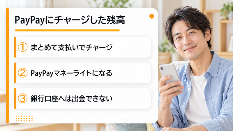 PayPayにチャージした残高は出金できない